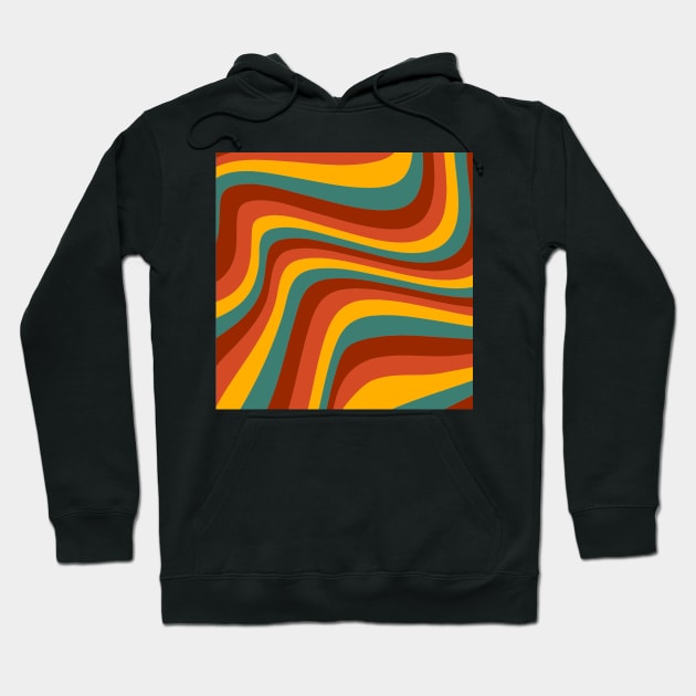 70's groovy wavy pattern Hoodie by maryamazhar7654